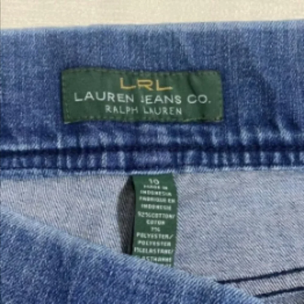 NWOT RALPH LAUREN Skinny Blue Jeans w Wide Elastic Pull-on Waist Size 10